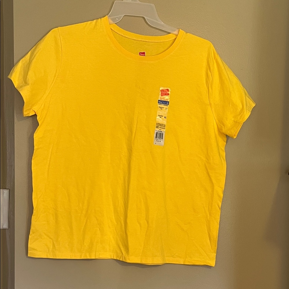 Hanes Sunny Yellow Crew Neck T-Shirt
